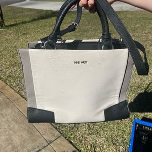 Nine West white and black purse